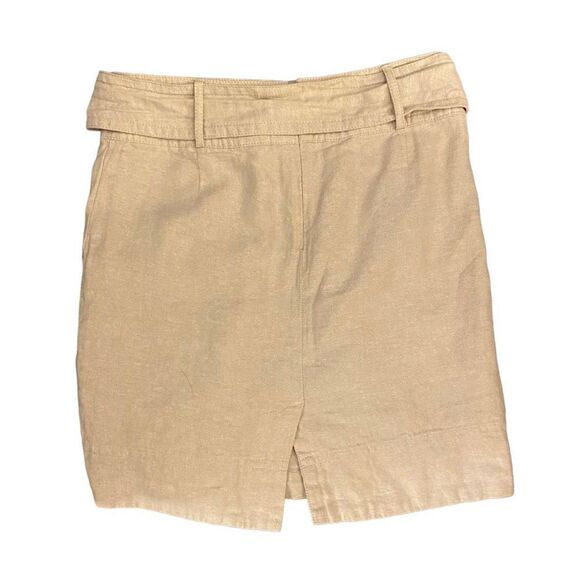 Banana Republic Linen Blend Tie Front Skirt Size 2 - Picture 2 of 9